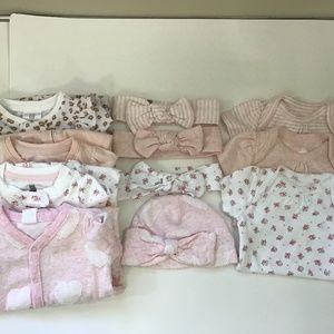 GAP BABY Bundle Girl 0-3 Months onesies Headbands Footies